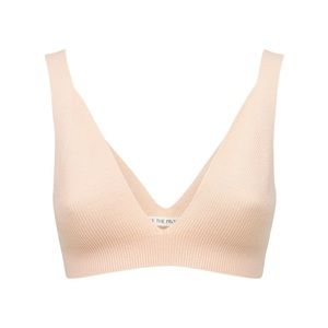 NWOT Live The Process Ribbed Knit Bralette Crop Top in Cream Size Small